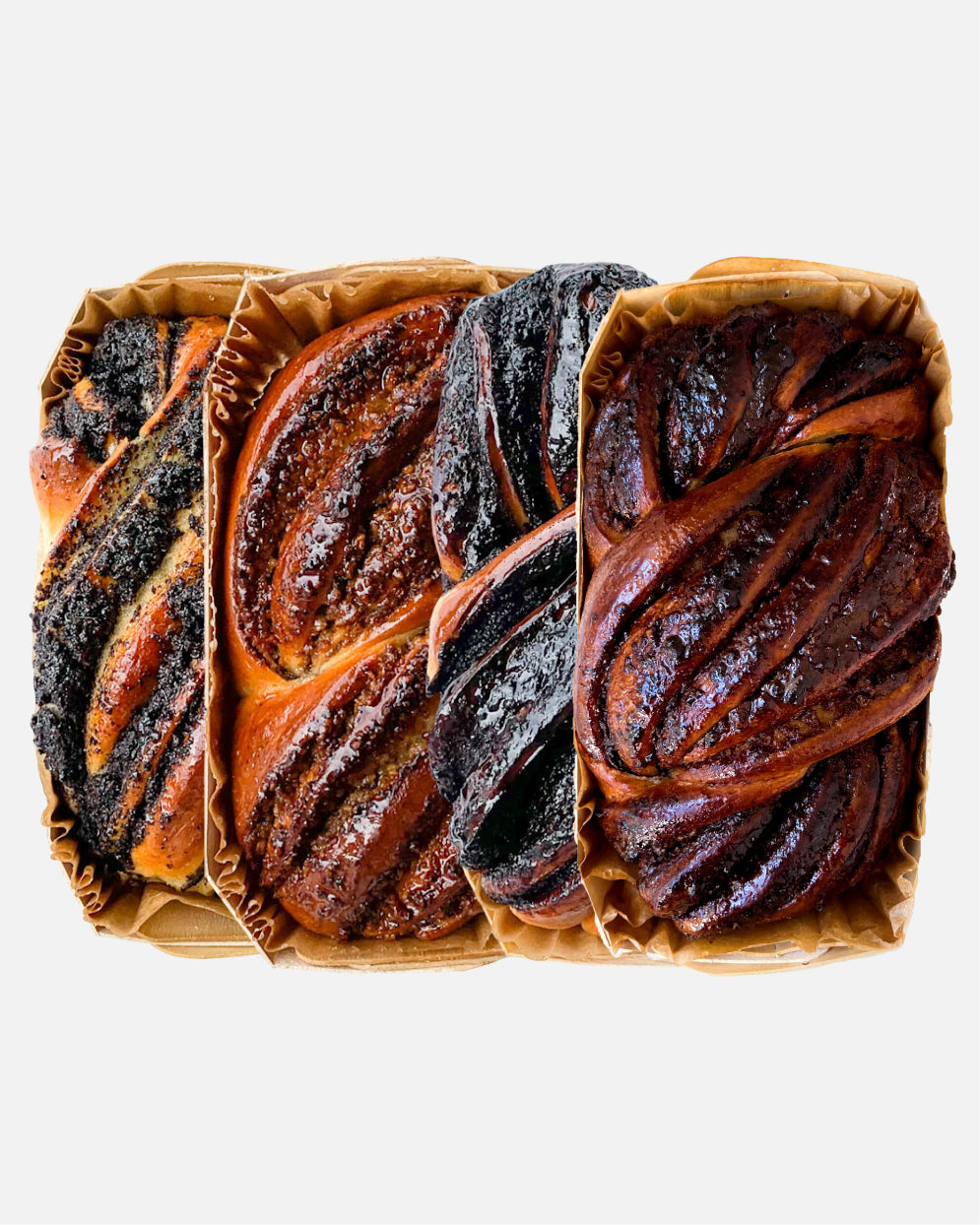 4x Babka (Curmale, Cacao, Mac, Nucă)